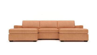 Mesa 122" Leather Double Chaise With Armless Chair -