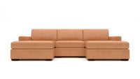 Mesa 122" Leather Double Chaise With Armless Chair - Hudson Lager