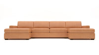 Mesa 158" Leather Double Chaise With Armless Loveseat - Hudson Lager