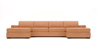 Mesa 158" Leather Double Chaise With Armless Loveseat - Hudson Lager