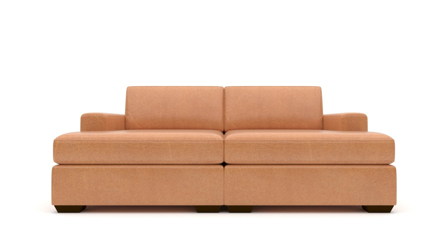Mesa 86" Leather Double Chaise - Hudson Lager