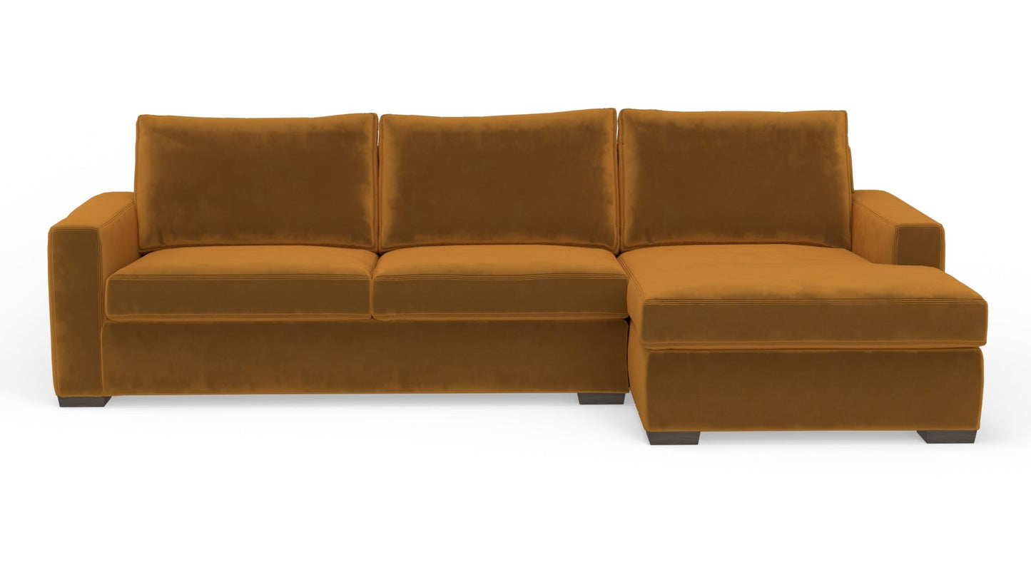 Mesa 123" Right Chaise Sectional - Sorrento Almond