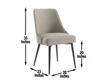 Olivia Khaki Fabric Dining Chairs (pr) -