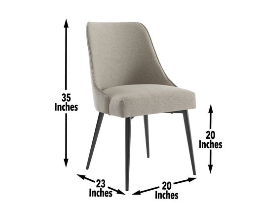 Olivia Khaki Fabric Dining Chairs (pr) -