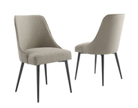 Olivia Khaki Fabric Dining Chairs (pr) -