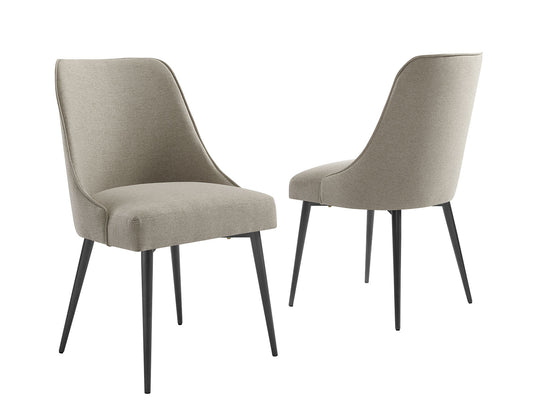 Olivia Khaki Fabric Dining Chairs (pr) -
