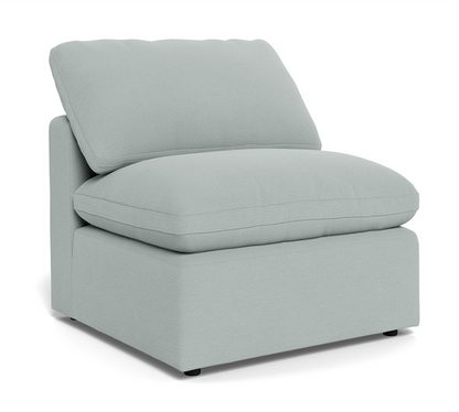 Fluffy Small Armless Chair - Peyton Light Blue