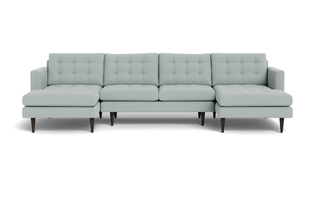 Wallace 126" Double Chaise U Sectional - Peyton Light Blue