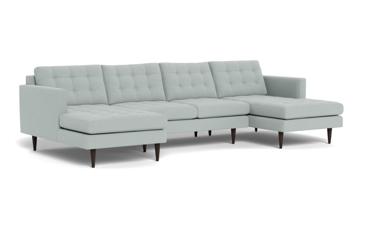 Wallace 126" Double Chaise U Sectional - Peyton Light Blue