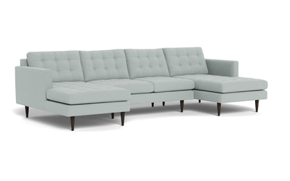 Wallace 126" Double Chaise U Sectional - Peyton Light Blue
