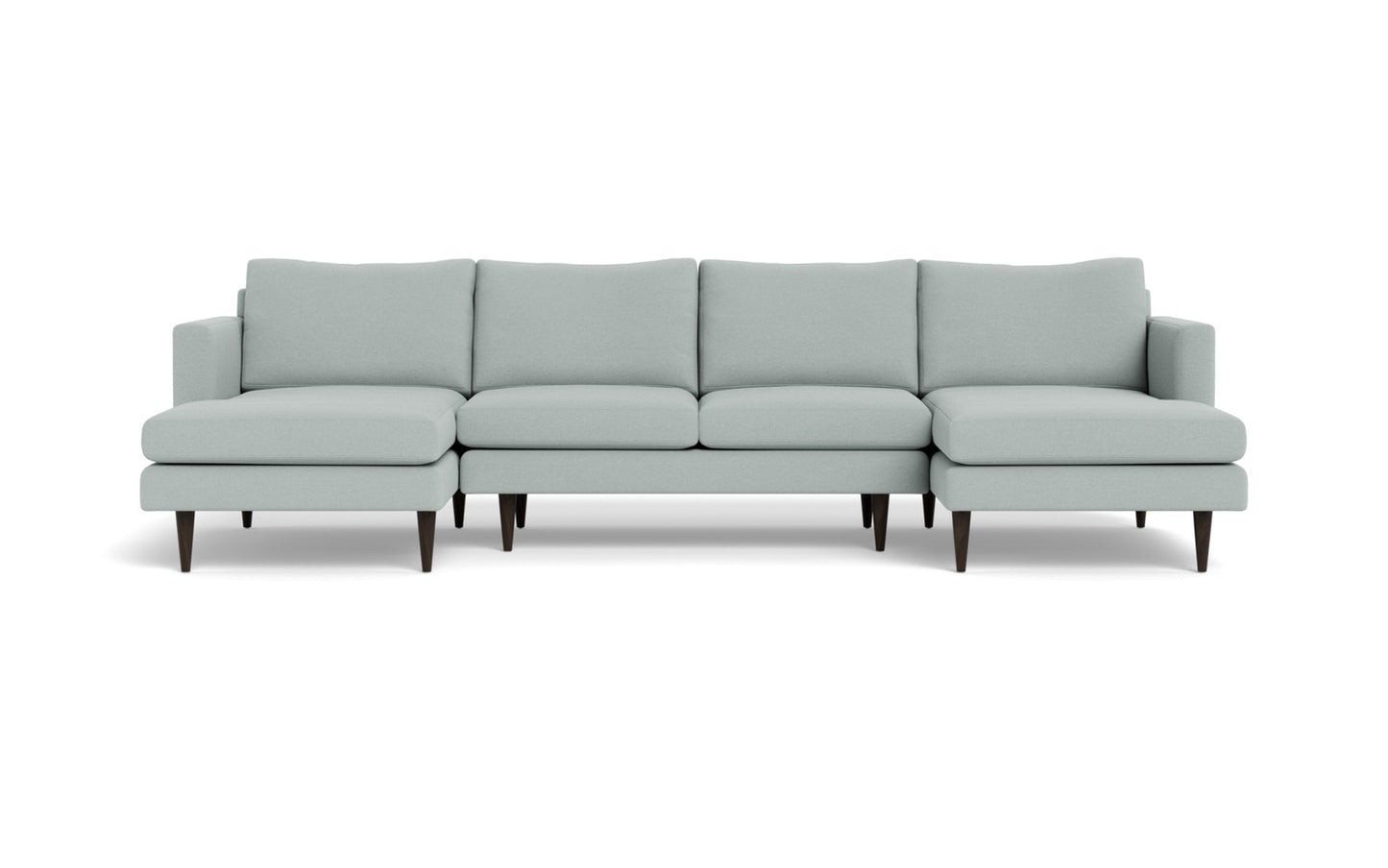 Wallace 126" Untufted Double Chaise U Sectional - Nepal Pebble