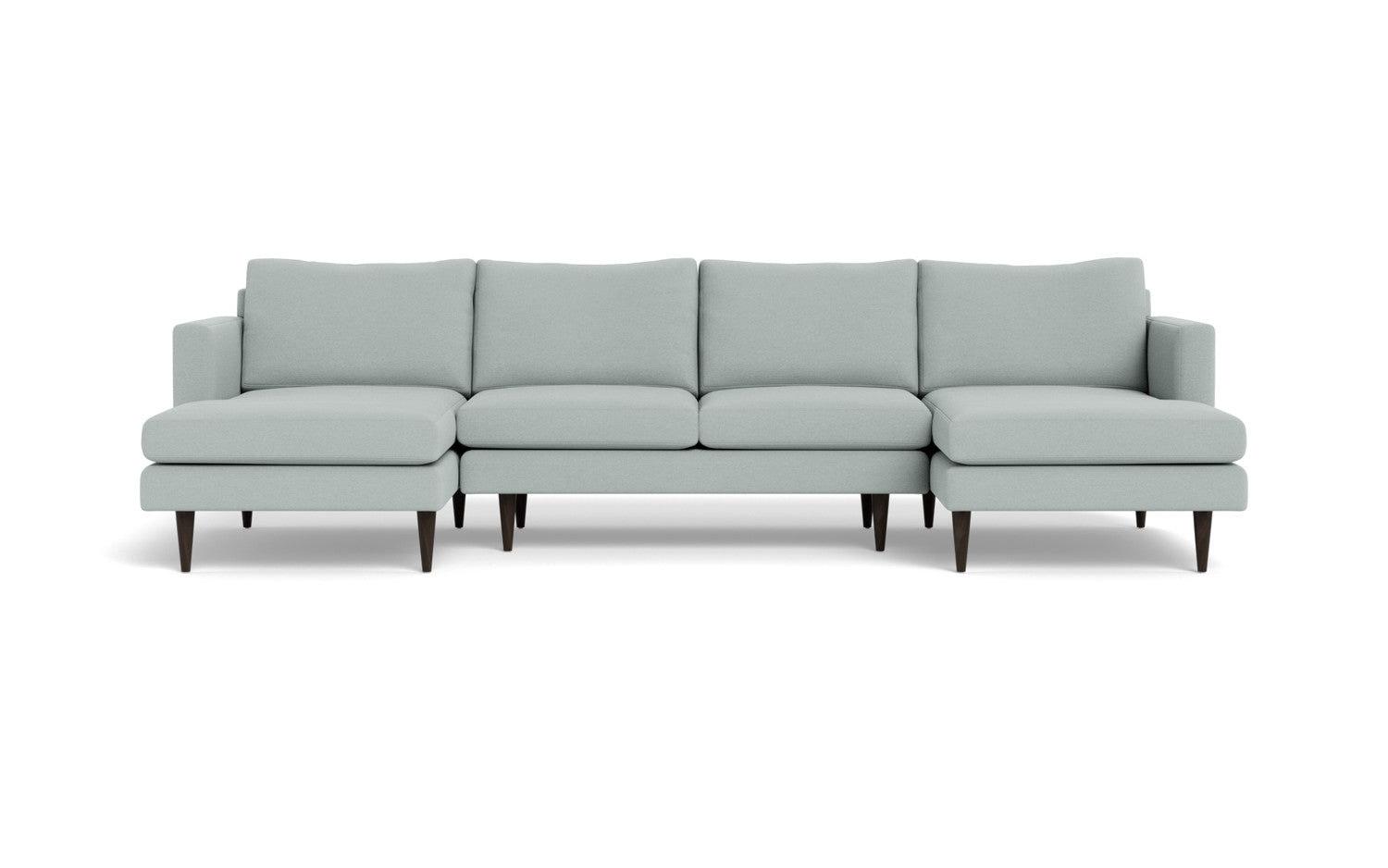 Wallace 126" Untufted Double Chaise U Sectional - Nepal Pebble
