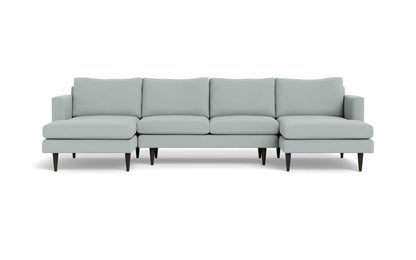 Wallace 126" Untufted Double Chaise U Sectional - Nepal Pebble