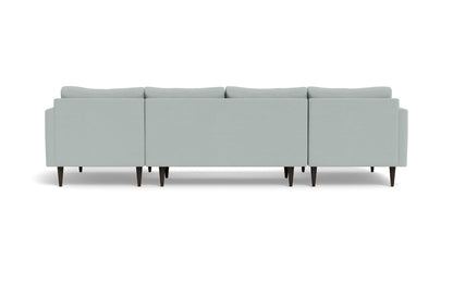 Wallace 126" Untufted Double Chaise U Sectional - Peyton Light Blue