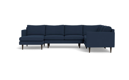 Wallace 130" Untufted Corner Sectionals w. Left Chaise - Peyton Navy