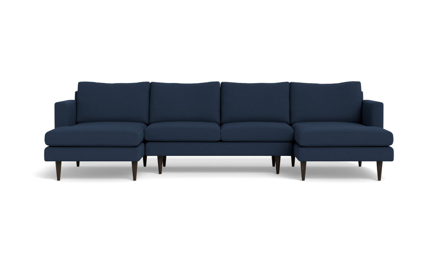 Wallace 126" Untufted Double Chaise U Sectional - Peyton Navy