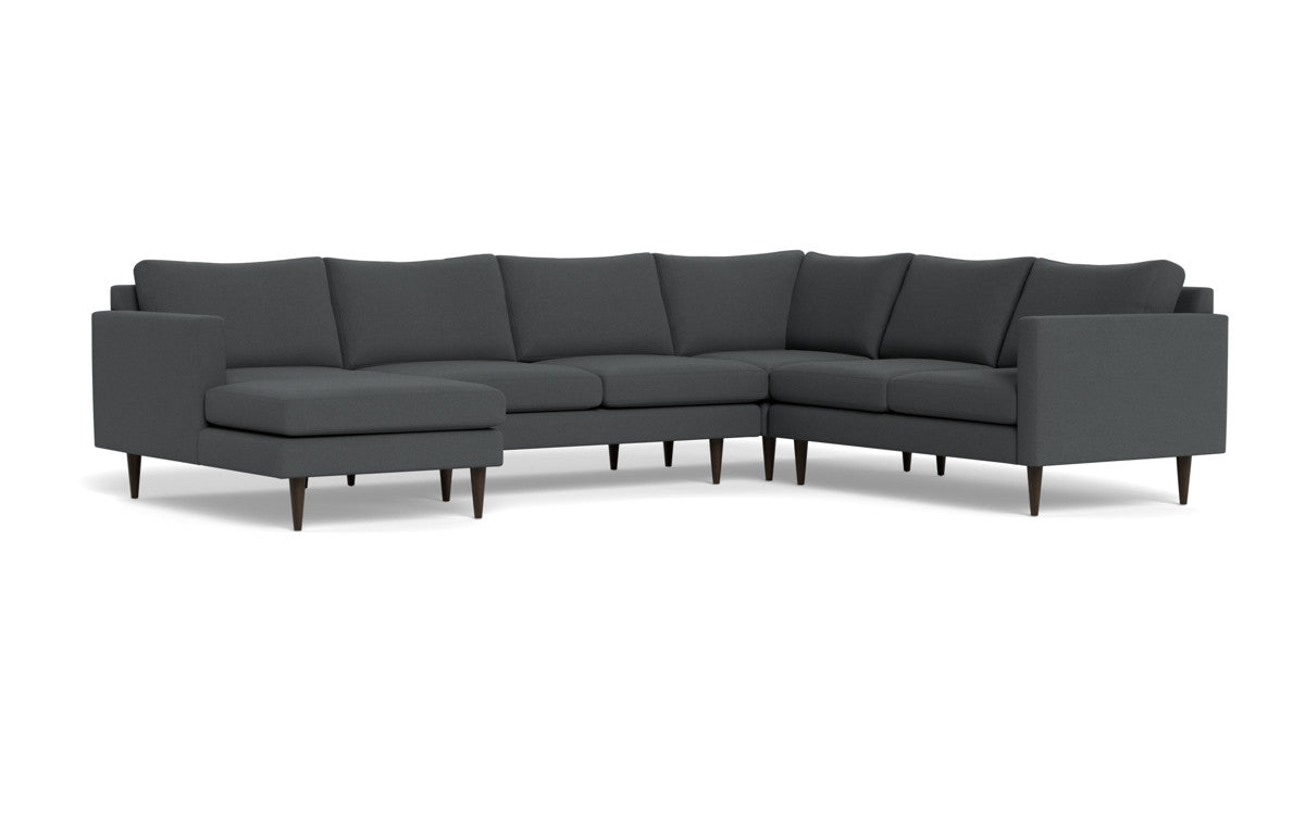 Wallace 130" Untufted Corner Sectionals w. Left Chaise - Peyton Pepper