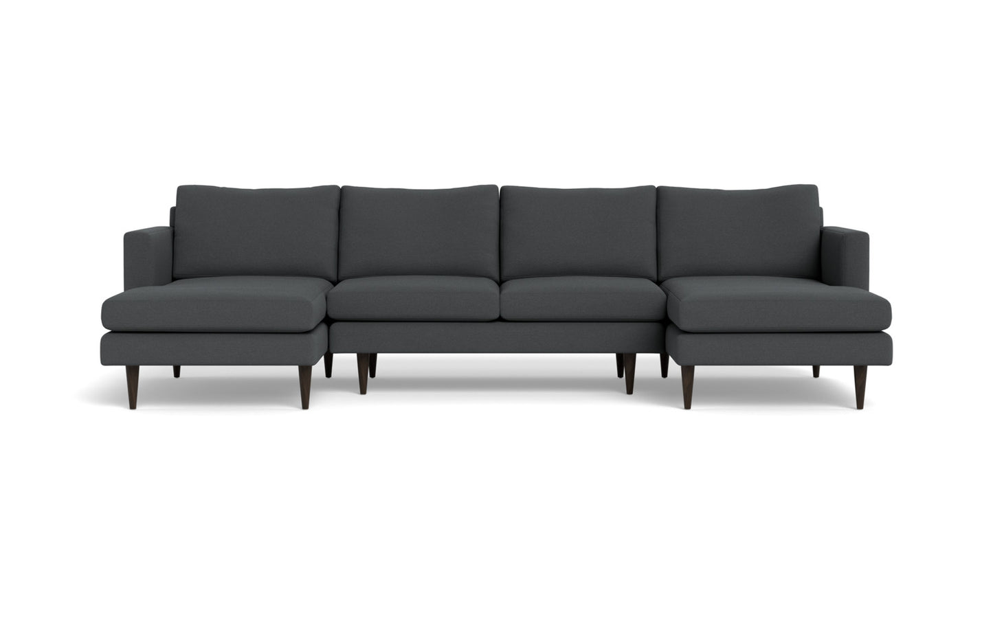 Wallace 126" Untufted Double Chaise U Sectional - Peyton Pepper
