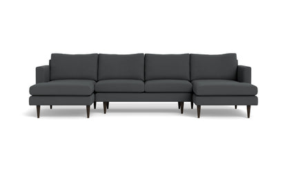 Wallace 126" Untufted Double Chaise U Sectional - Peyton Pepper