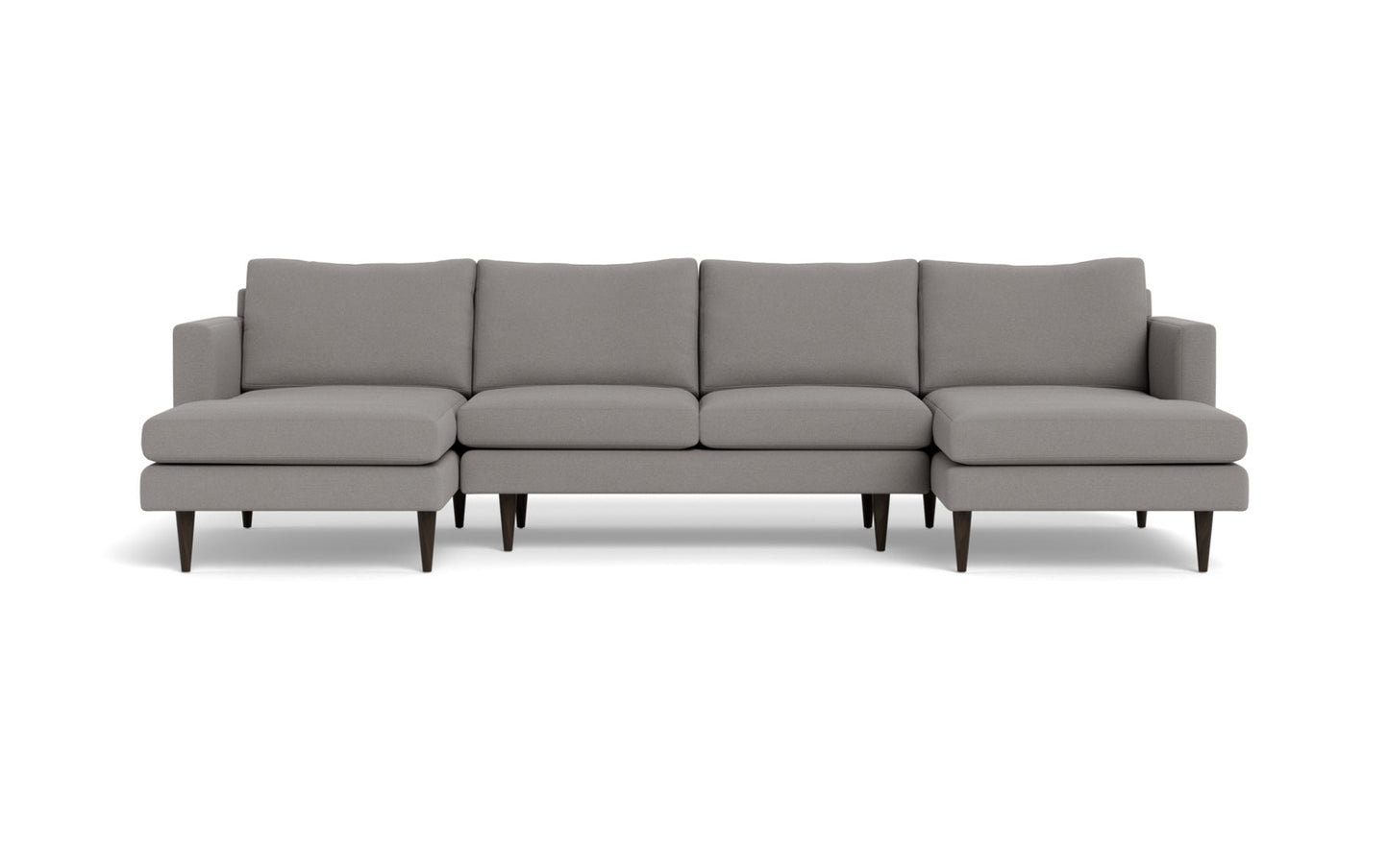 Wallace 126" Untufted Double Chaise U Sectional - Peyton Slate