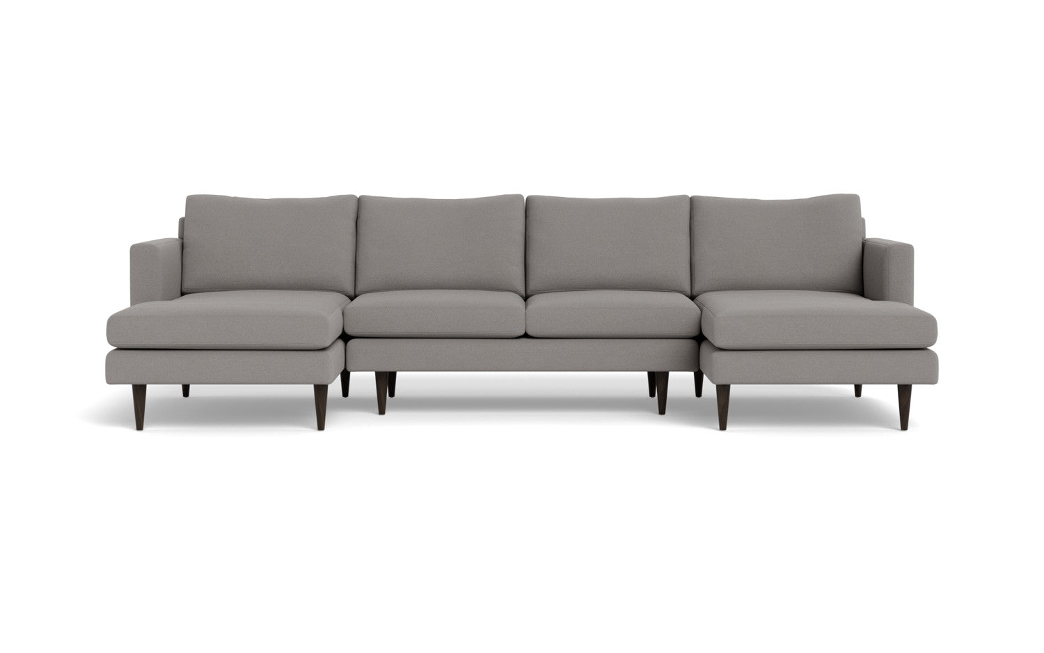 Wallace 126" Untufted Double Chaise U Sectional - Peyton Slate