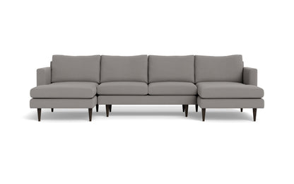 Wallace 126" Untufted Double Chaise U Sectional - Peyton Slate