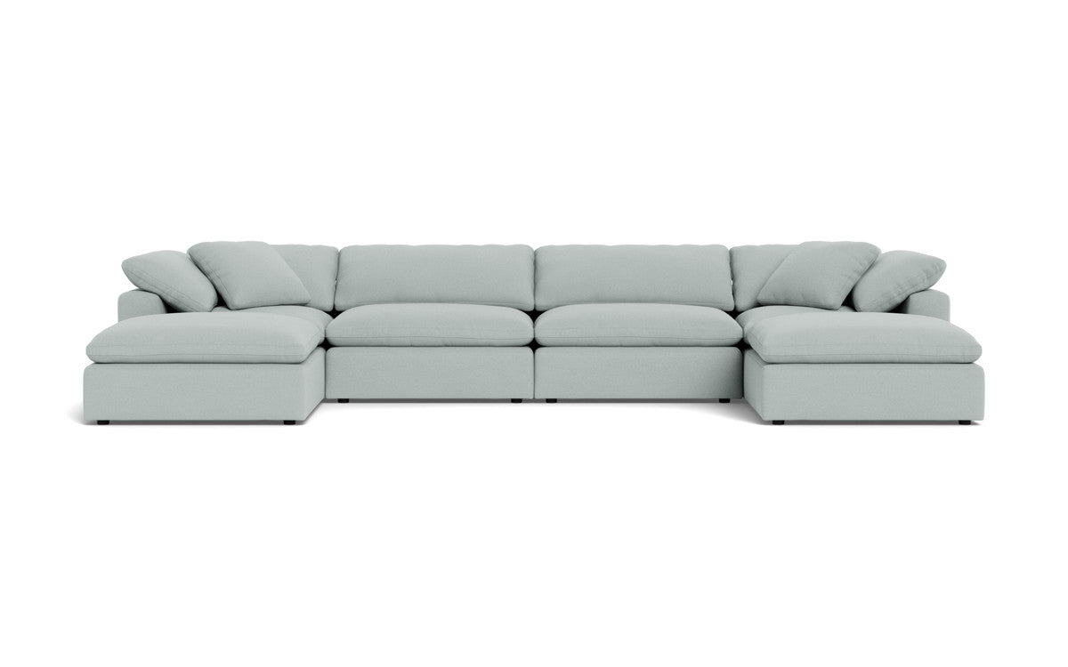 Fluffy 178" 4 Piece Sectional W/Double Otto - Peyton Light Blue