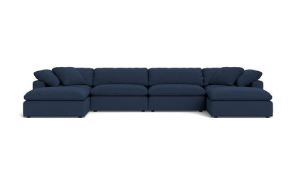 Fluffy 178" 4 Piece Sectional W/Double Otto - Peyton Navy