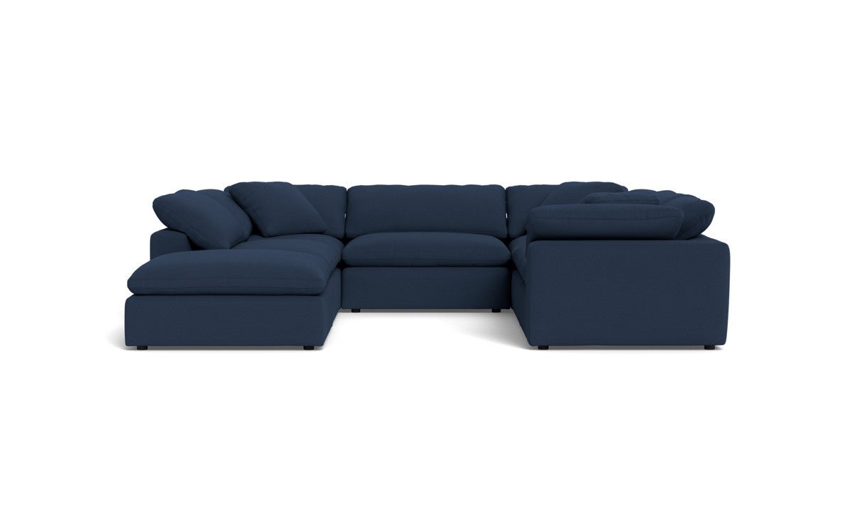 Fluffy 133.5" 6 Piece Sectional W/Ottoman - Peyton Navy