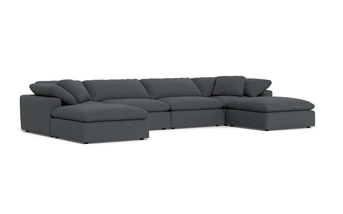 Fluffy 178" 4 Piece Sectional W/Double Otto - Peyton Navy