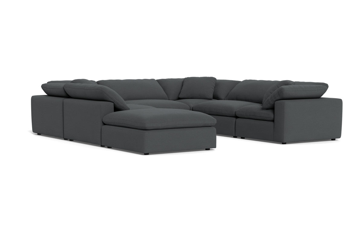 Fluffy 133.5" 6 Piece Sectional W/Ottoman - Peyton Pepper