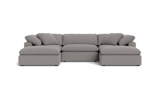 Fluffy 133.5" 3 Piece Sofa W/Double Ottoman -