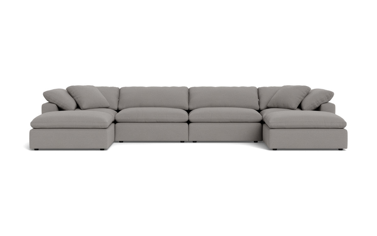 Fluffy 178" 4 Piece Sectional W/Double Otto - Peyton Slate
