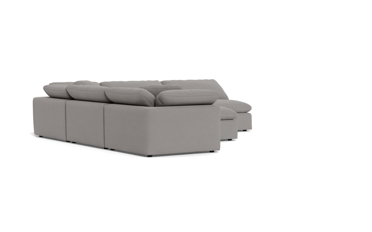 Fluffy 133.5" 5 Piece Sectional W/Ottoman - Peyton Slate