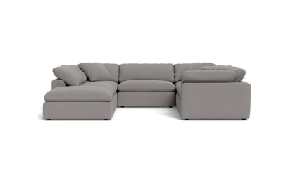 Fluffy 133.5" 6 Piece Sectional W/Ottoman - Peyton Slate