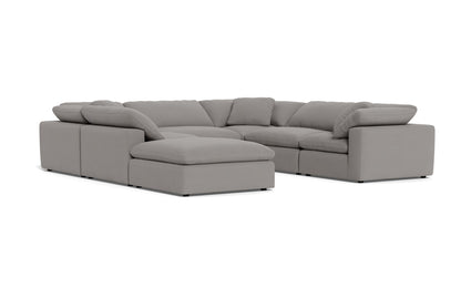 Fluffy 133.5" 6 Piece Sectional W/Ottoman - Peyton Slate
