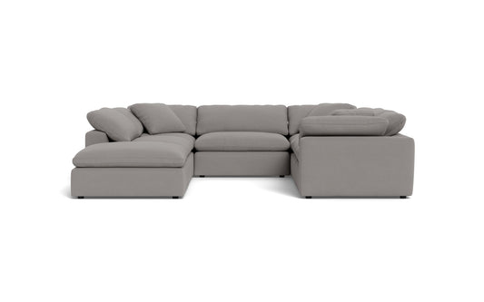 Fluffy 133.5" 6 Piece Sectional W/Ottoman -