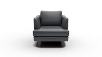 Rainey 35" Leather Arm Chair - Tribeca Black