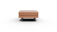 Rainey Leather Ottoman - Tribeca Chestnut