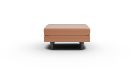 Rainey Leather Ottoman - Tribeca Chestnut