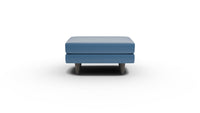 Rainey Leather Ottoman - Tribeca Cobalt