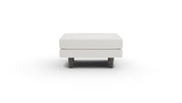 Rainey Leather Ottoman - Tribeca Cream