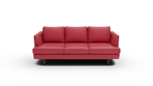 Rainey 83" Leather Sofa - Tribeca Scarlet