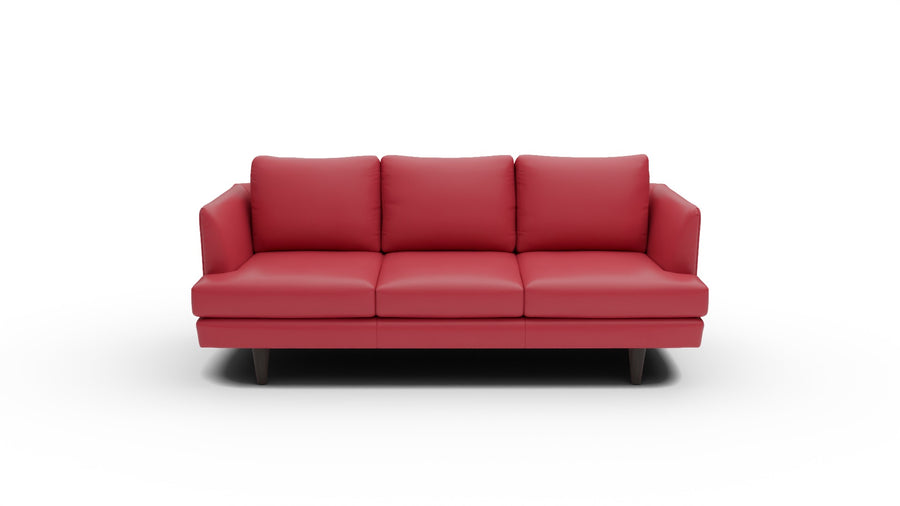 Rainey 83" Leather Sofa - Tribeca Scarlet