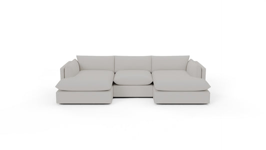 SoCo 132" Double Chaise with Armless Chair - Curious Snow