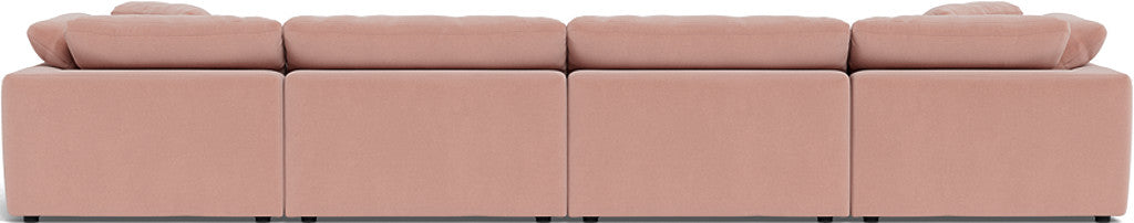 Fluffy 178" 4 Piece Sectional W/Double Otto - Superb Blush