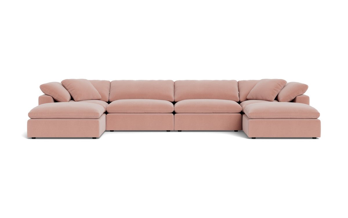 Fluffy 178" 4 Piece Sectional W/Double Otto - Superb Blush