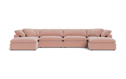 Fluffy 178" 4 Piece Sectional W/Double Otto - Superb Blush