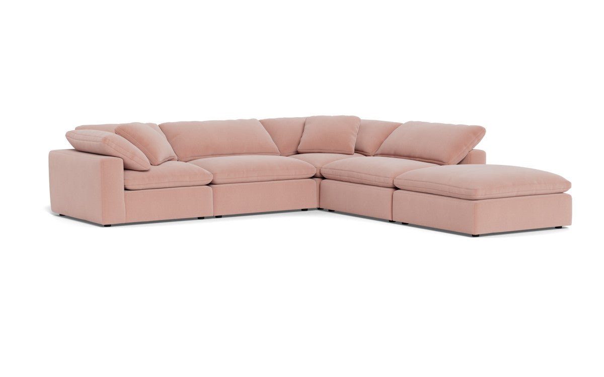 Fluffy 133.5" 4 Piece Sectional w/Otto - Superb Blush