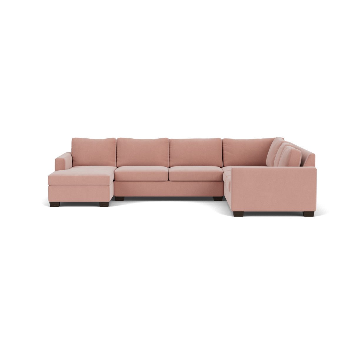 Track 141" Corner Sectionals w. Left Chaise - Superb Blush